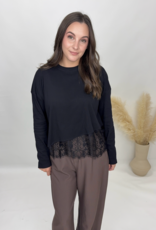 Sunday Edition Scottie Lace Hem Top