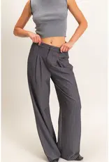 hf Pinstripe Wide Leg Trousers