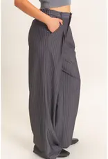 hf Pinstripe Wide Leg Trousers