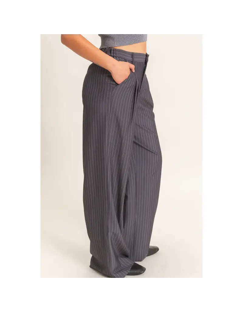 hf Pinstripe Wide Leg Trousers