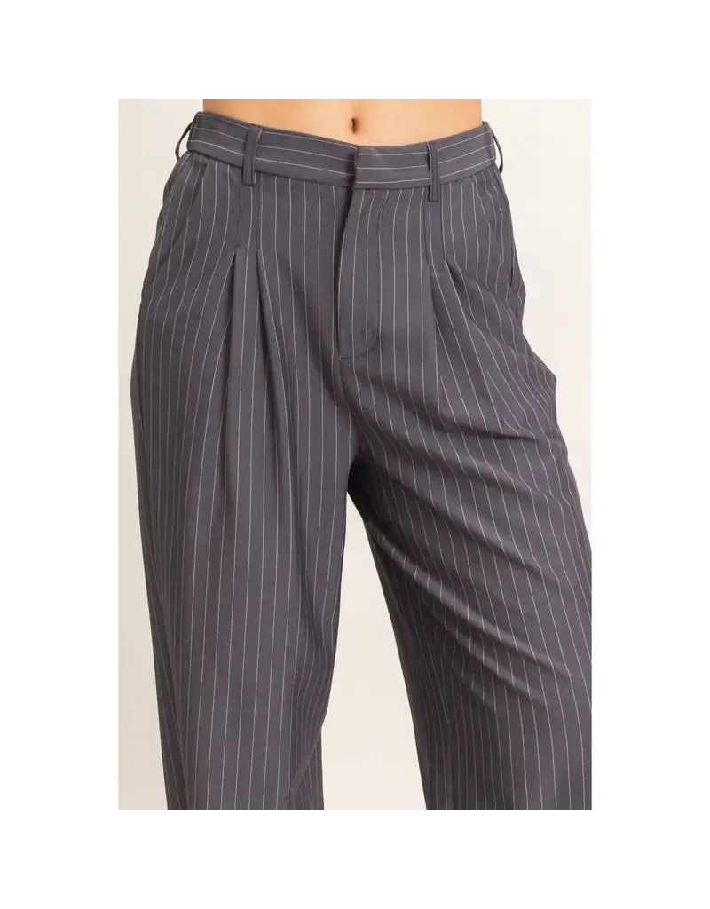 hf Pinstripe Wide Leg Trousers