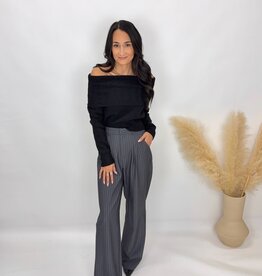 hf Pinstripe Wide Leg Trousers