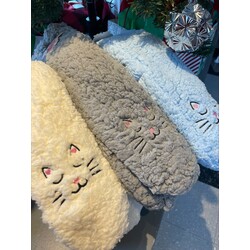 Fuzzy Cat Sleep Socks (Blue, White or Grey)
