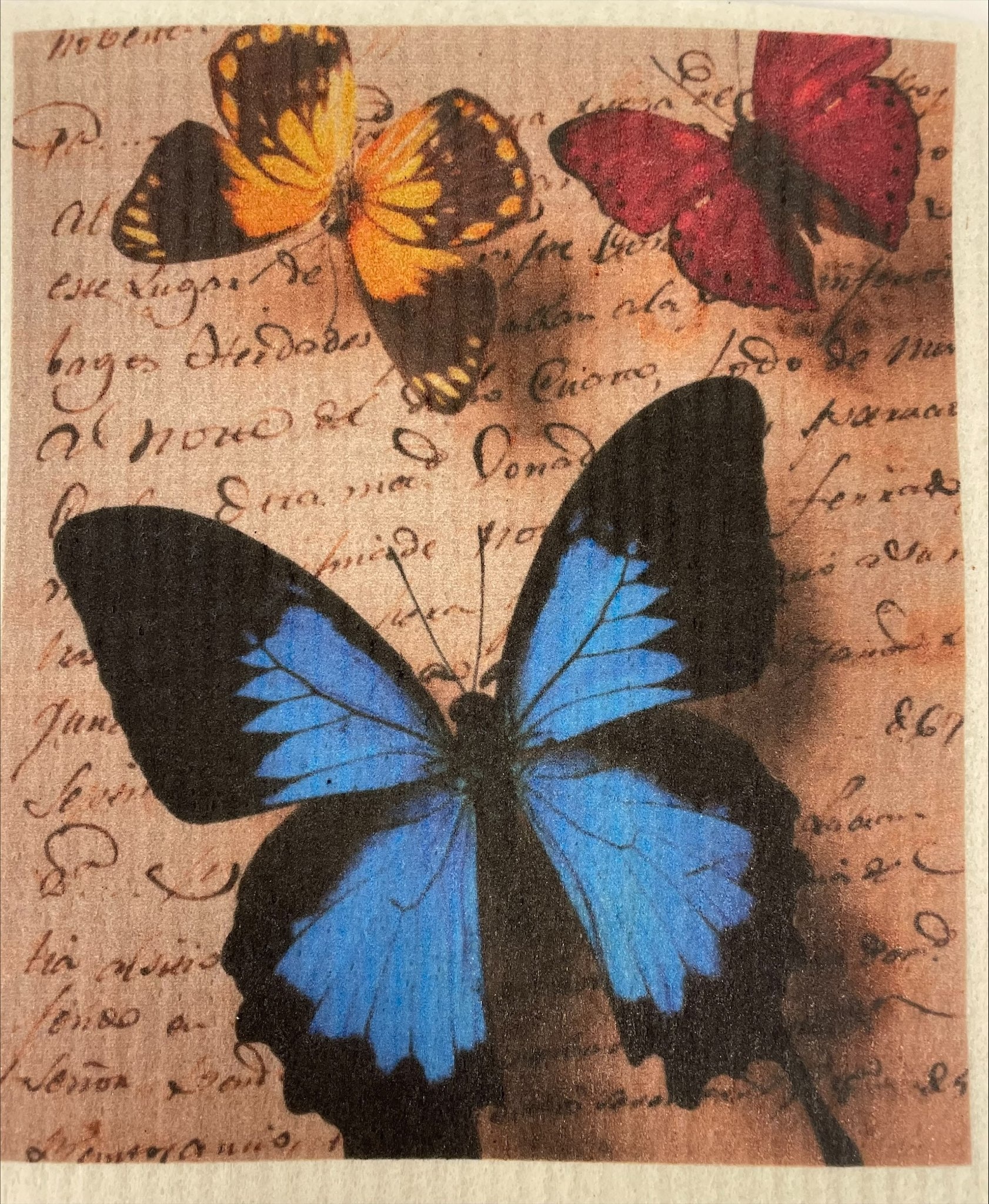 HSCo Swedish Dishcloth Blue Butterfly