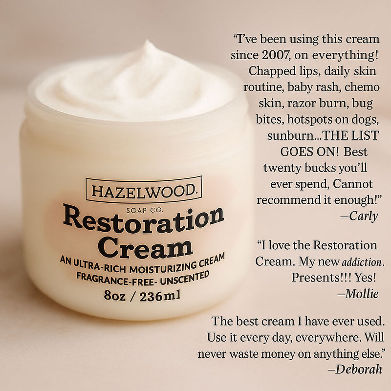 HSCo Restoration Cream - Handcrafted in NC with Organic & Raw Shea Butter