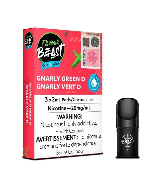FLAVOUR BEAST POD GNARLY GREEN D (GREEN DEW) ICED