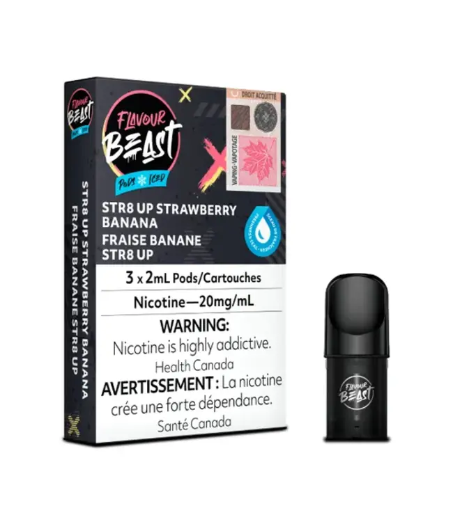 FLAVOUR BEAST POD STR8 UP STRAWBERRY BANANA