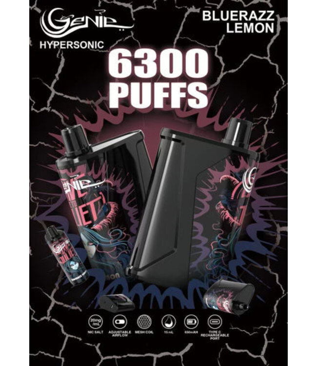 GENIE HYPERSONIC 6300 PUFFS ICED BLURBERRY