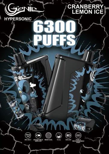 GENIE HYPERSONIC 6300 PUFFS CRANBERRY LEMON - Lucky Vape