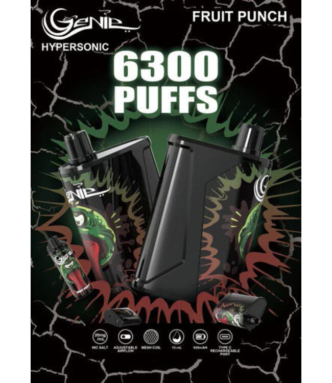 GENIE HYPERSONIC 6300 PUFFS SPEARMINT