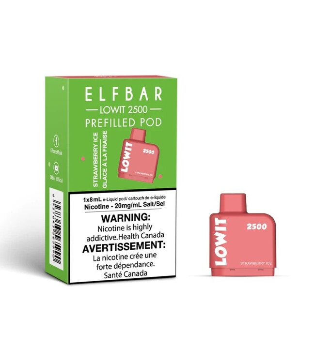ELFBAR LOWIT 2500 PUFFS  STRAWBERRY ICE