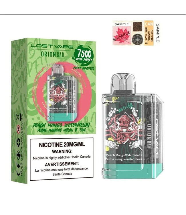 LOST VAPE ORION BAR 7500 PEACH MANGO WATERMELON