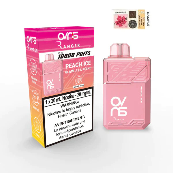 OVNS RANGER 10000 PUFFS PEACH ICE