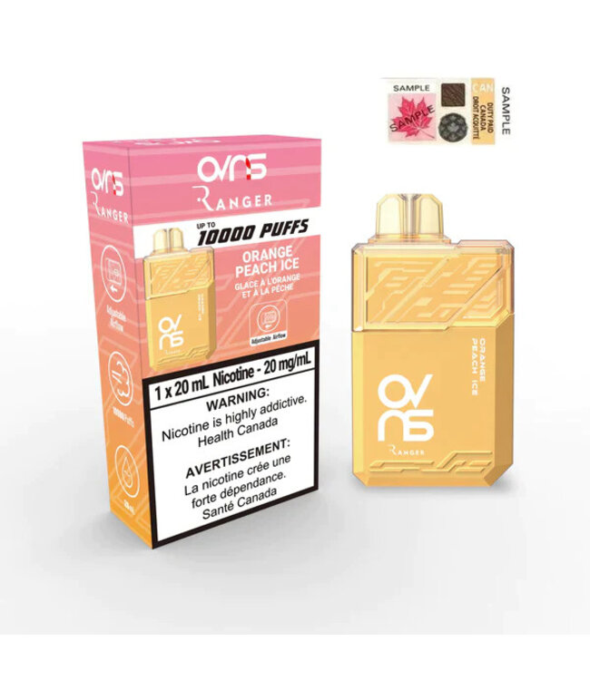 OVNS RANGER 10000 PUFFS  ORANGE PEACH ICE