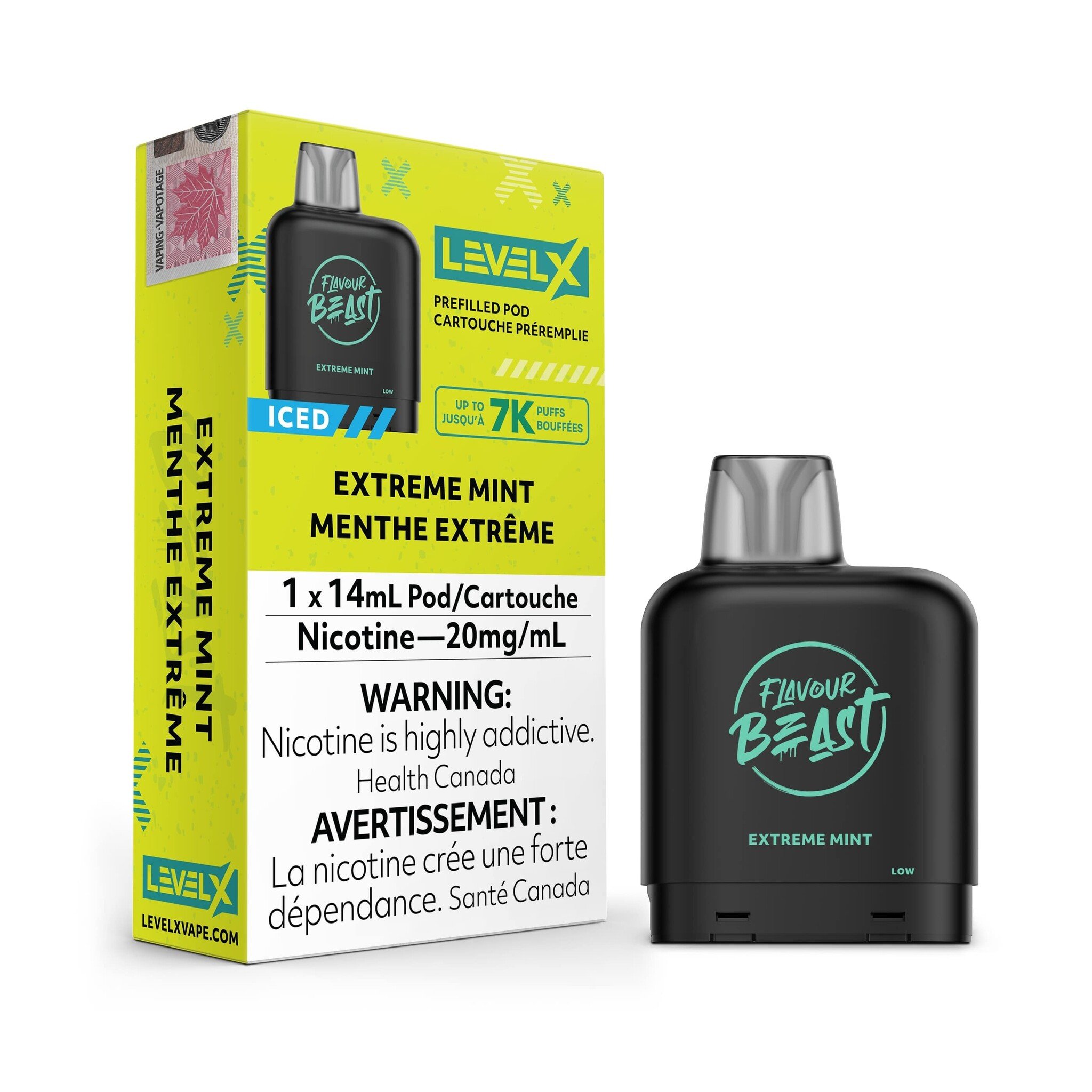 FLAVOUR BEAST LEVEL X PREFILLED PODS EXTREME MINT 7k puffs