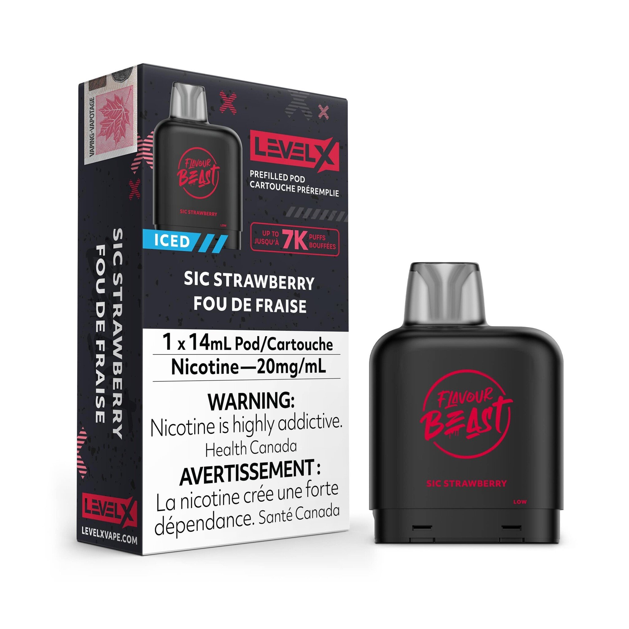 FLAVOUR BEAST LEVEL X PREFILLED PODS SIC STRAWBERRY 7k puffs