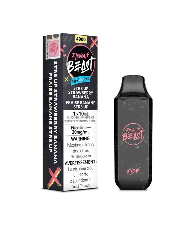 FLAVOUR BEAST 4000 PUFFS STR8 UP STRAWBERRY BANANA