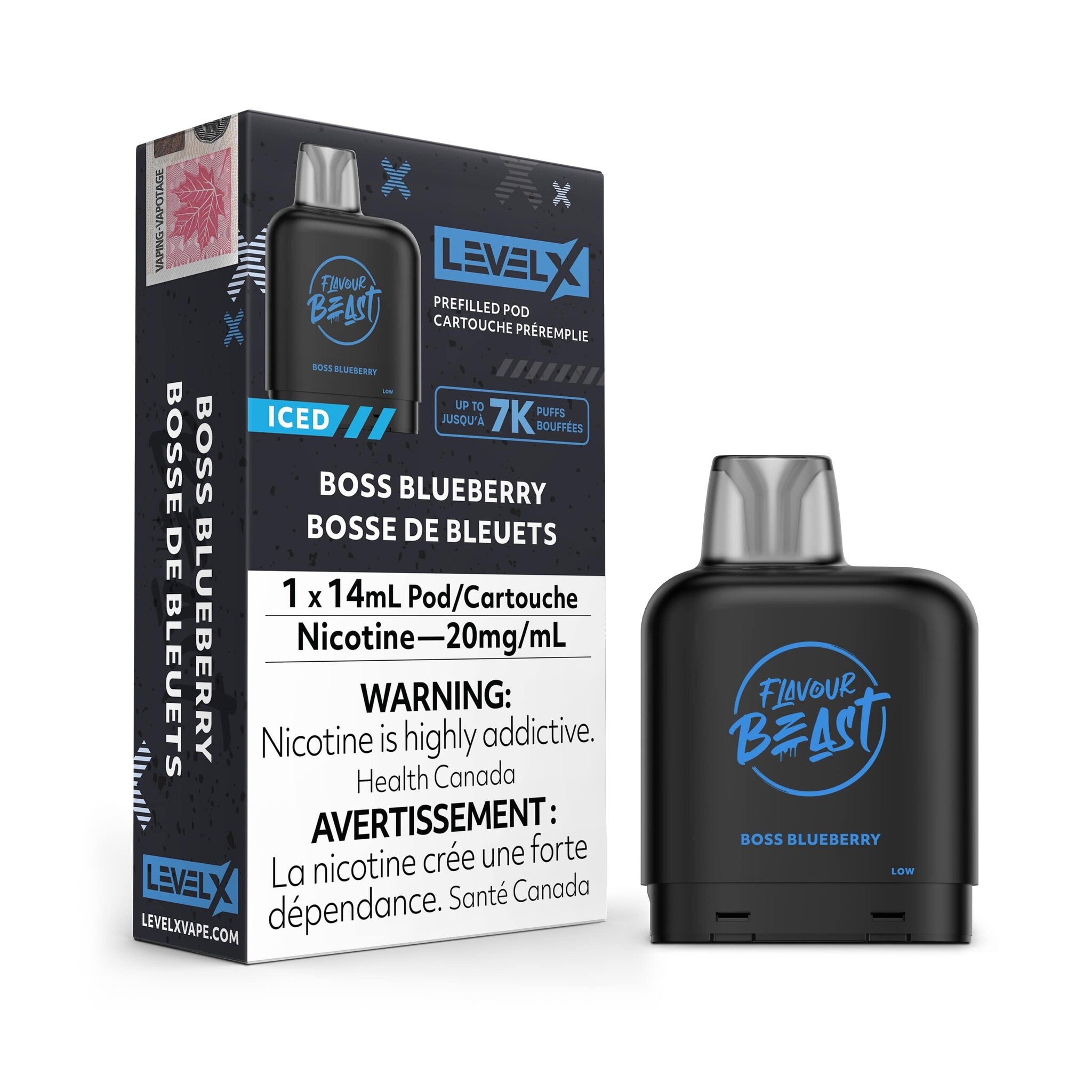 FLAVOUR BEAST LEVEL X PREFILLED PODS BOSS BLUEBERRY 7k puffs