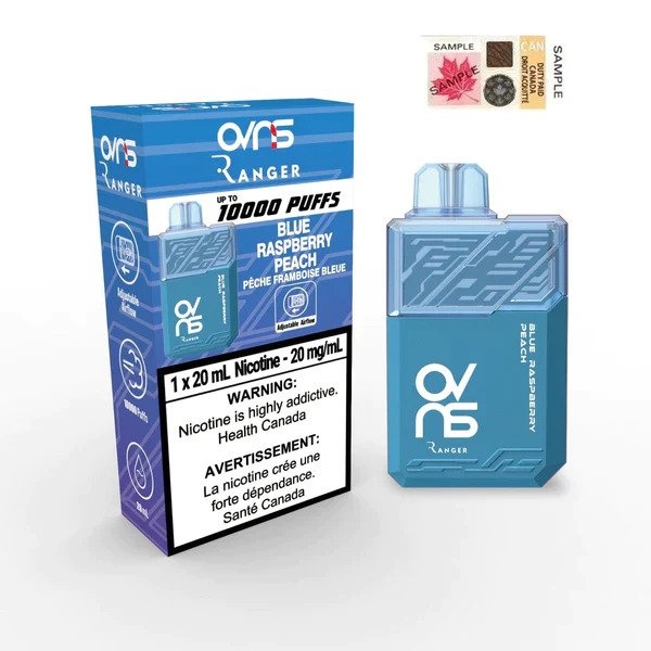 OVNS RANGER 10000 PUFFS BLUE RASPBERRY PEACH