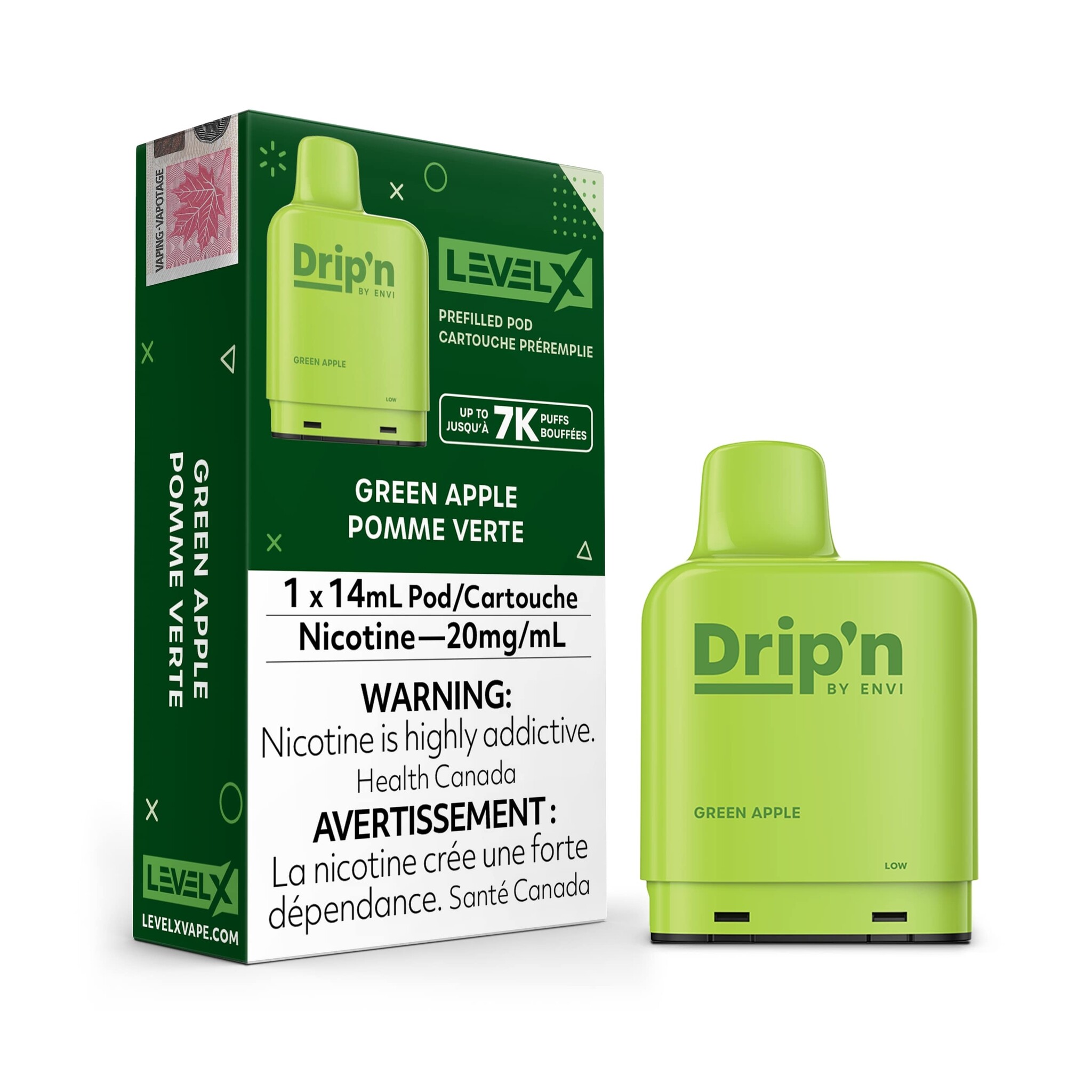 Level X Drip'n Pod Green Apple 7k puffs