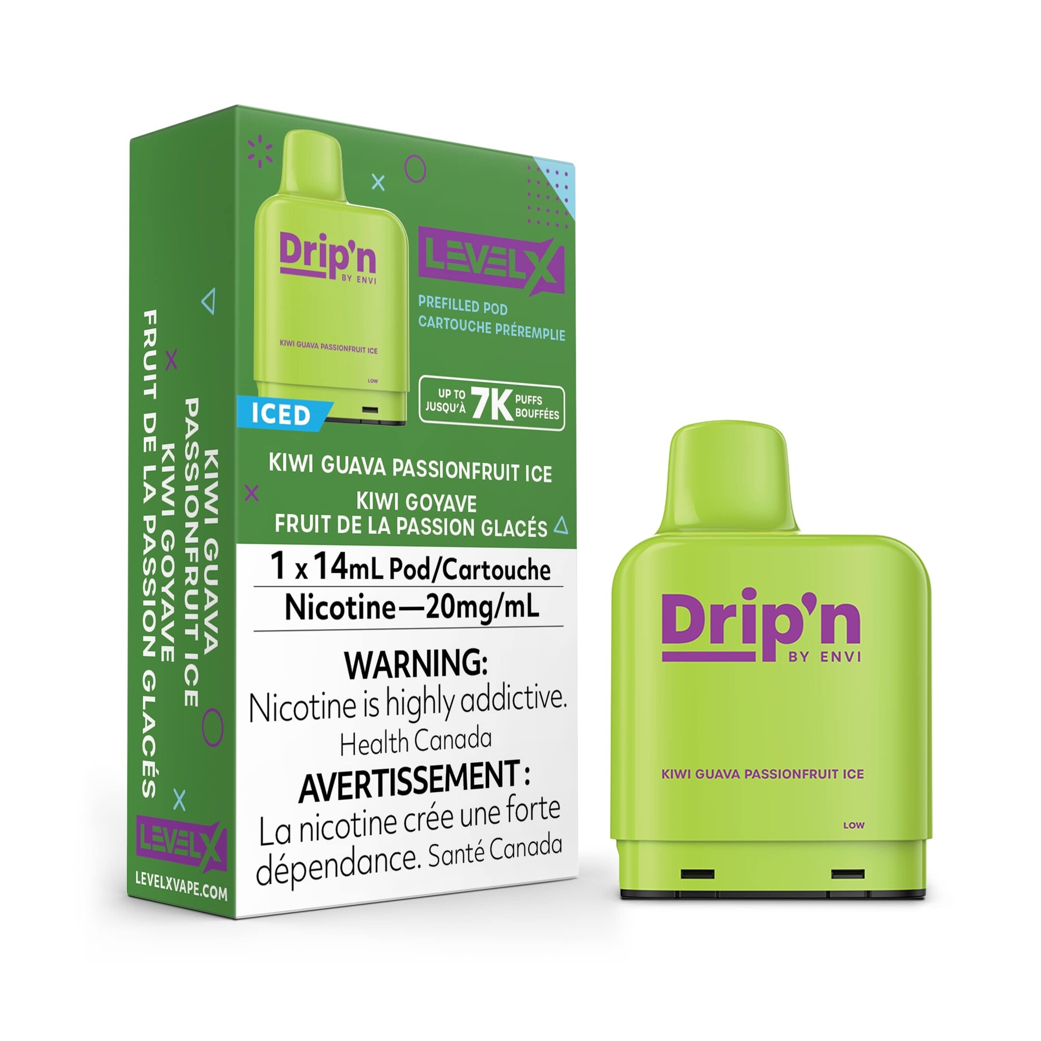 Level X Drip'n Pod Kiwi Guava Passionfruit Ice 7k puffs