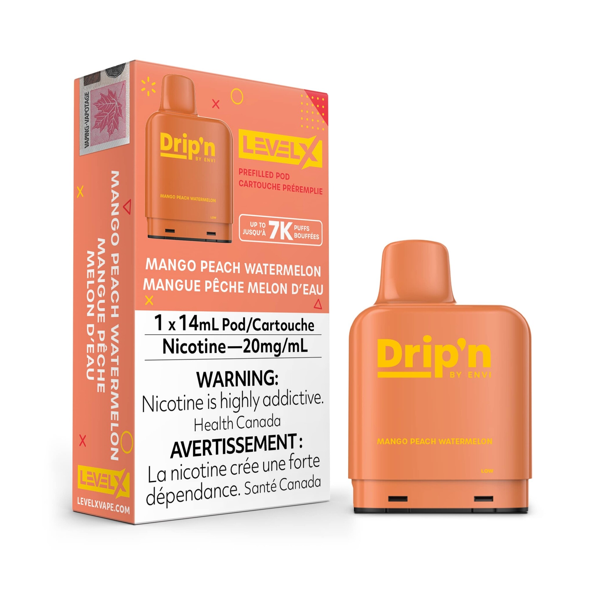 Level X Drip'n Pod Mango Peach Watermelon 7k puffs