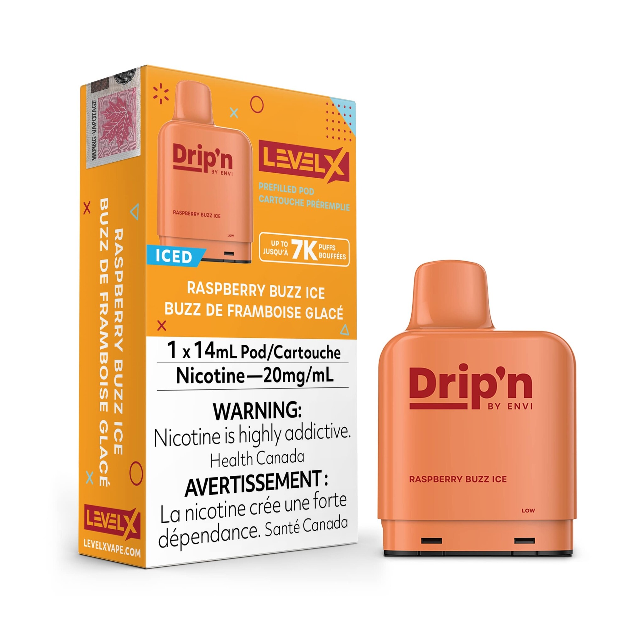Level X Drip'n Pod Raspberry Buzz Ice 7k puffs