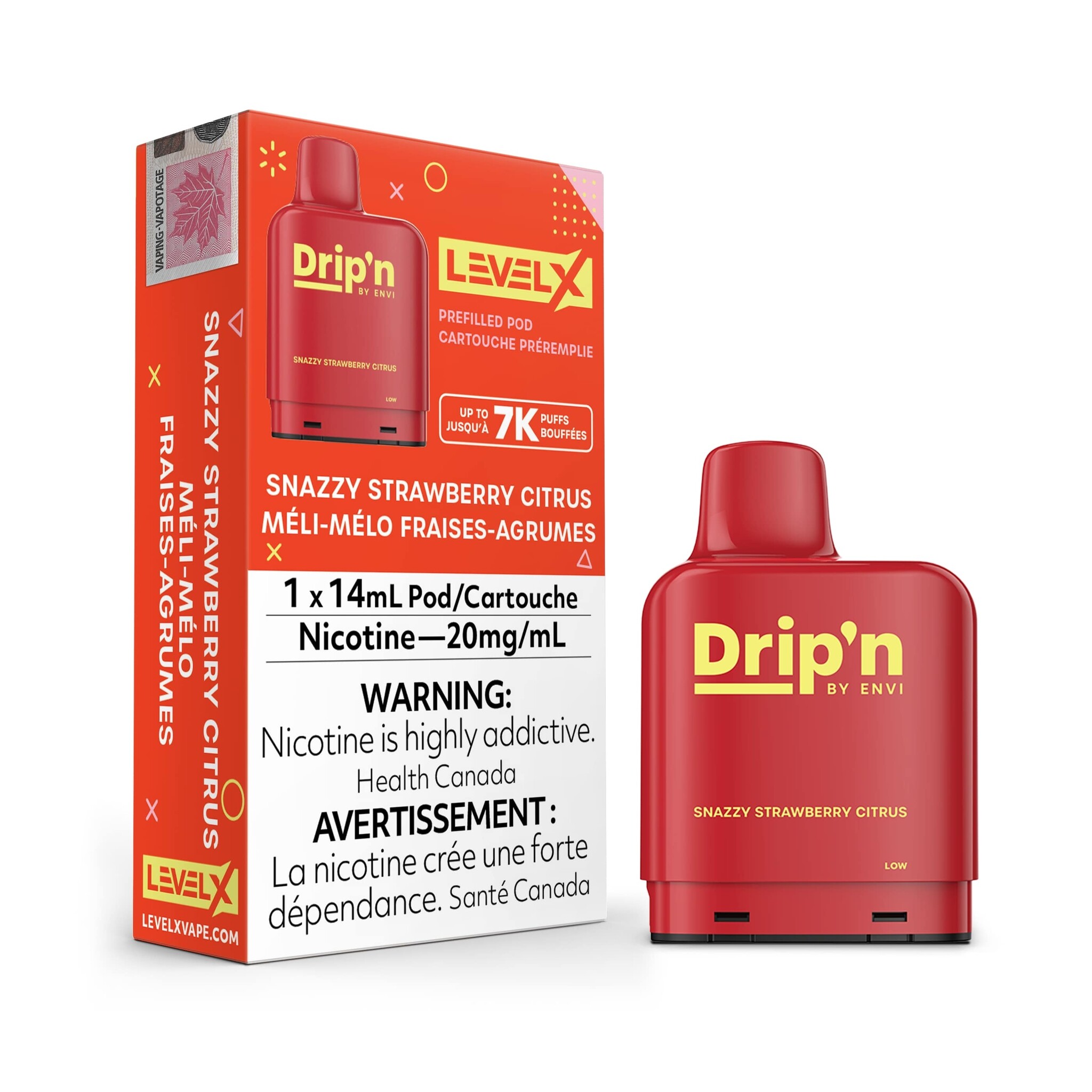 Level X Drip'n Pod Snazzy Strawberry Citrus 7k puffs