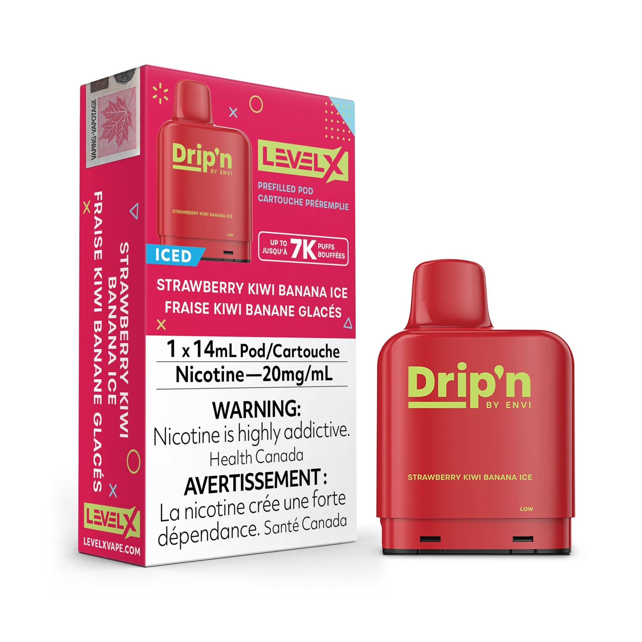Level X Drip'n Pod Strawberry Kiwi Banana Ice 7k puffs