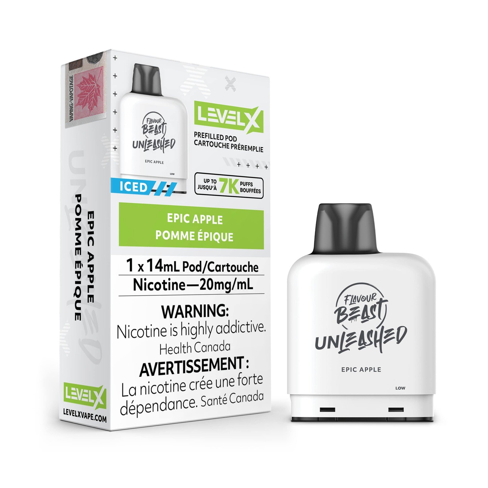 Flavour Beast Level X Unleashed Pod 14mL Epic Apple 20MG 7k puffs
