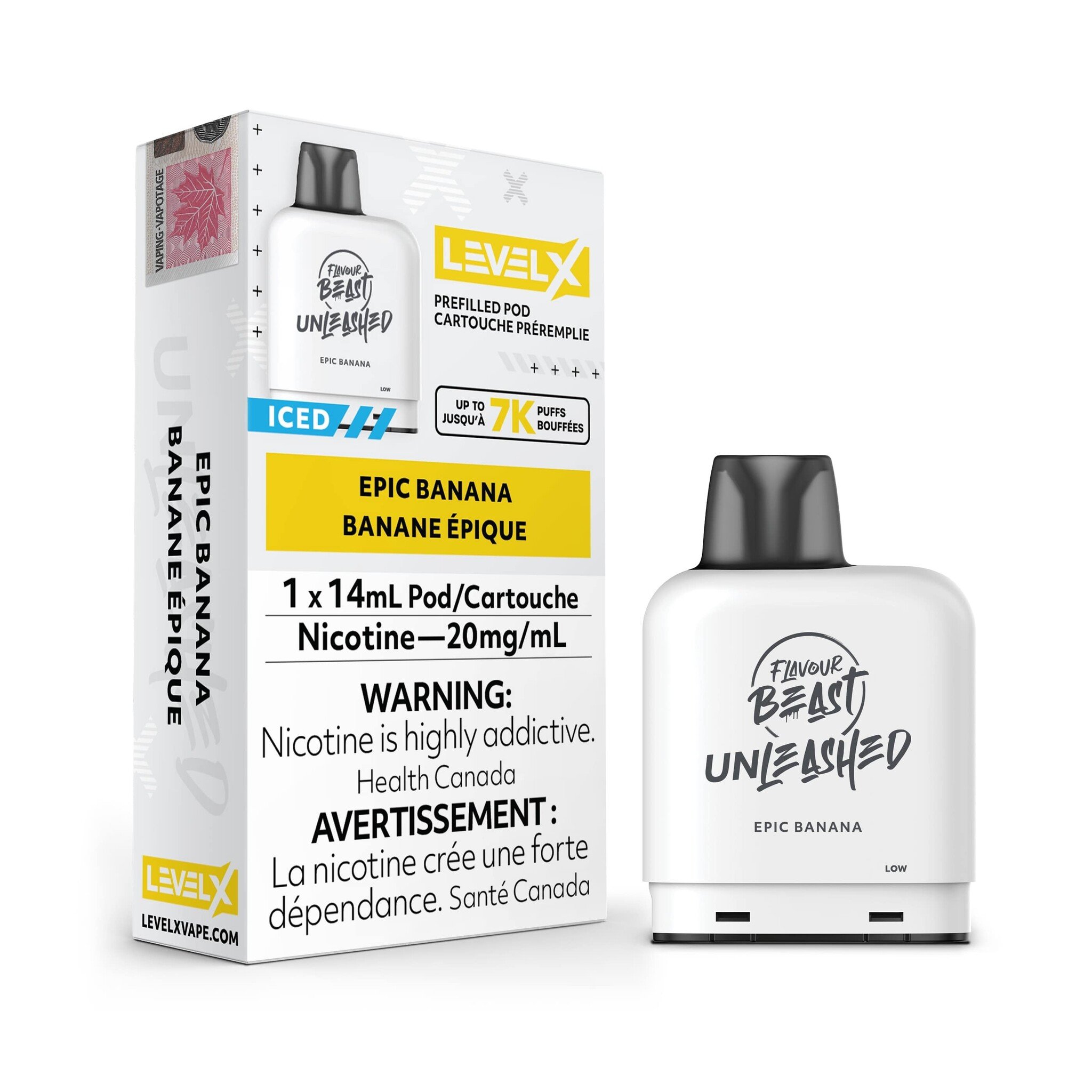 Flavour Beast Level X Unleashed Pod 14mL Epic Banana 20MG 7k puffs