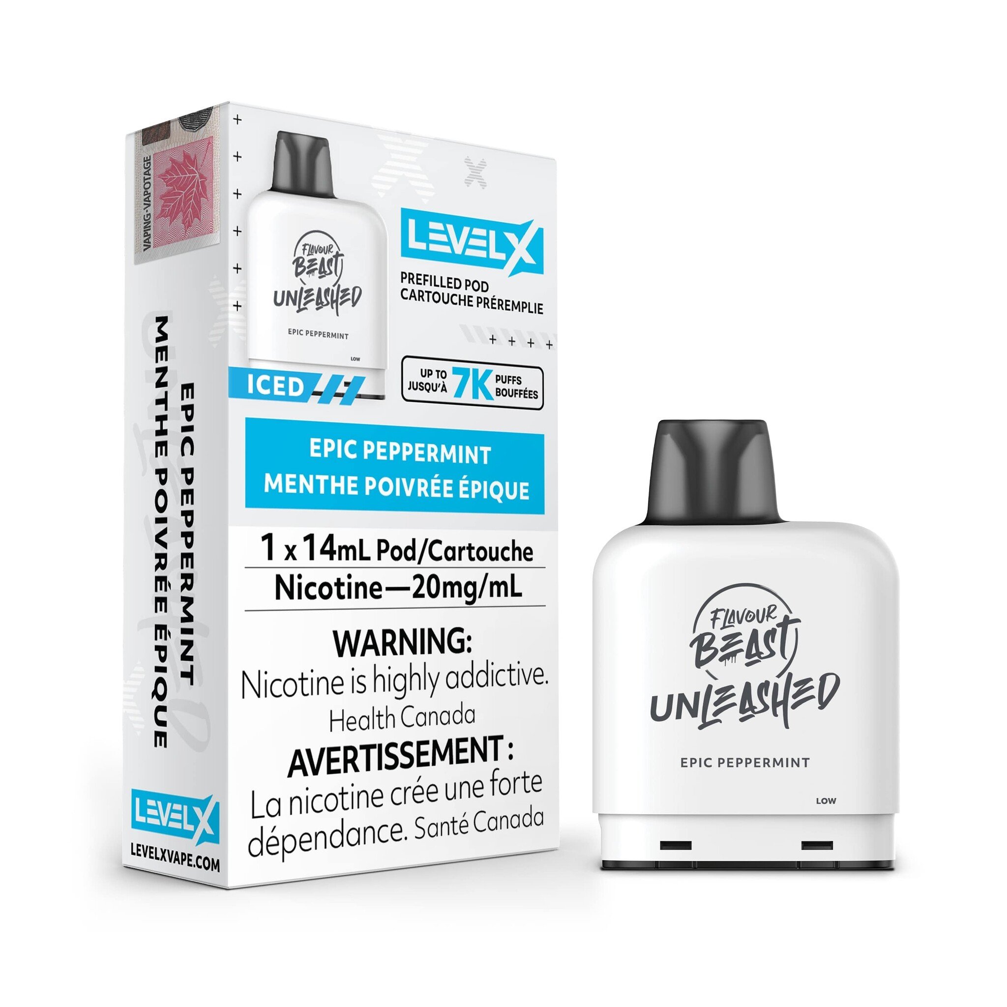 Flavour Beast Level X Unleashed Pod 14mL Epic Peppermint 20MG 7k puffs