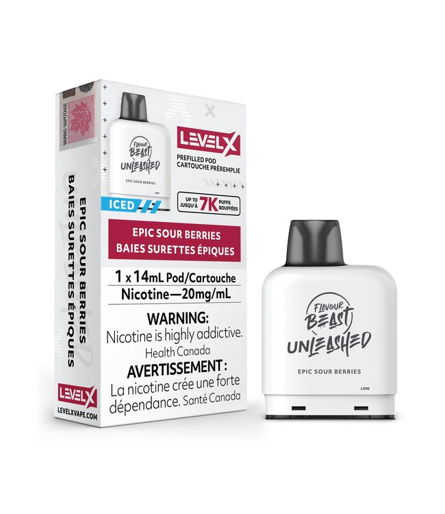 Flavour Beast Level X Unleashed Pod 14mL Epic Sour Berries 20MG