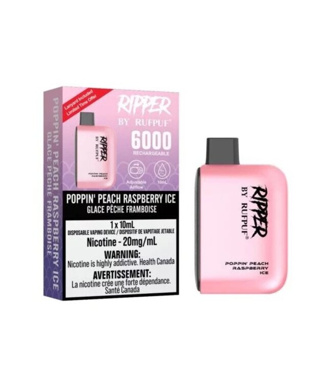 RIPPER RUFPUF 6000 POPPIN PEACH RASPBERYY ICE