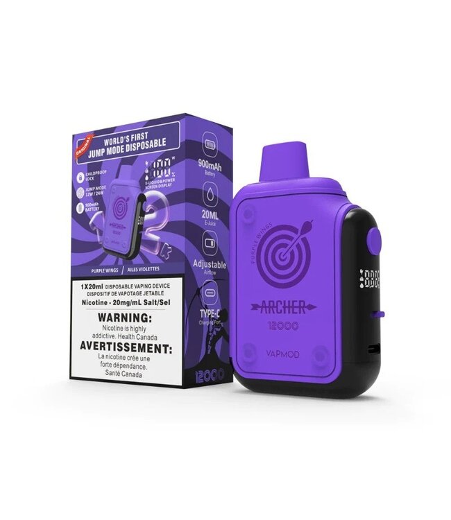 VAPMOD ARCHER 12000 PURPLE WINGS