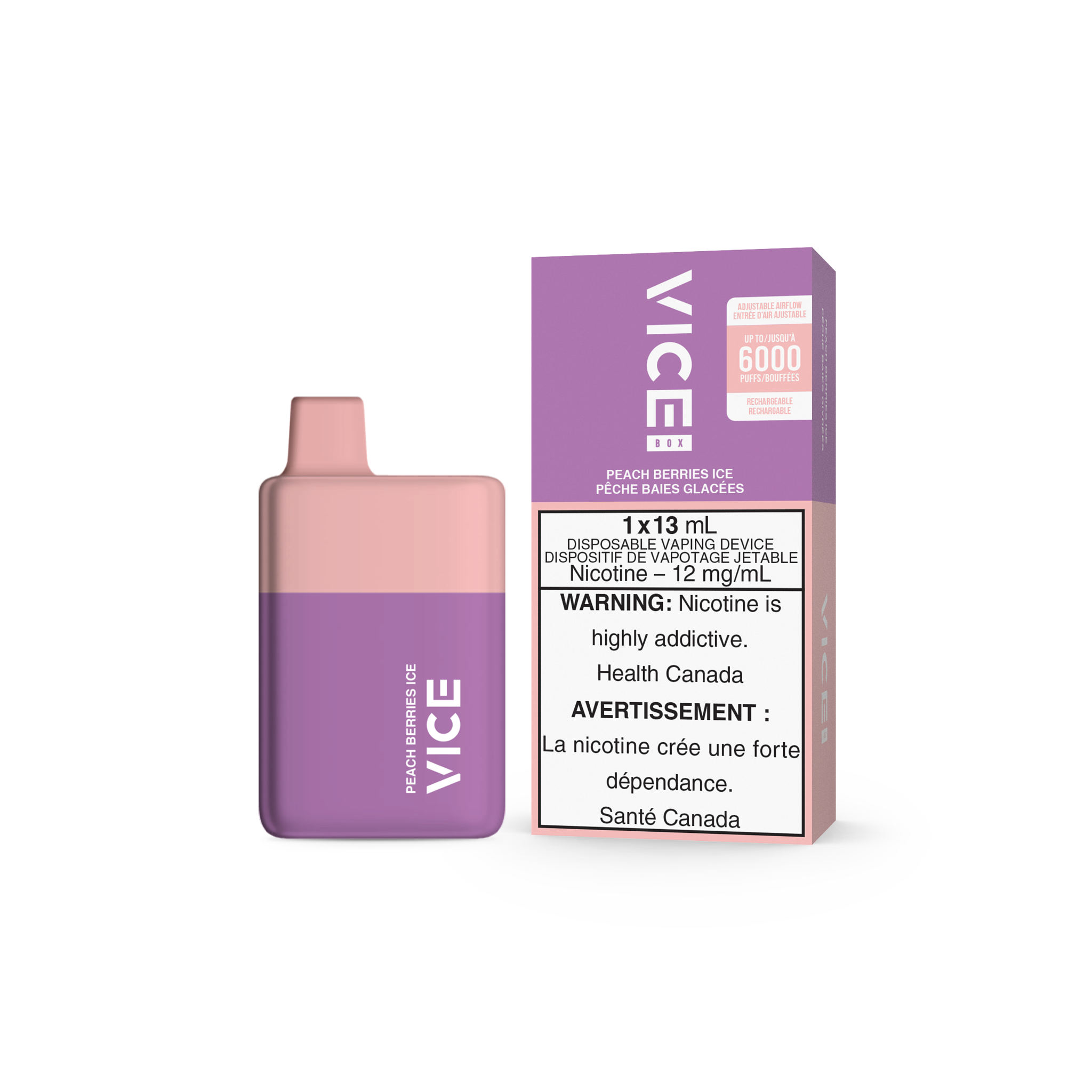 VICE BOX DISPOSABLE PEACH BERRIES ICE 12MG