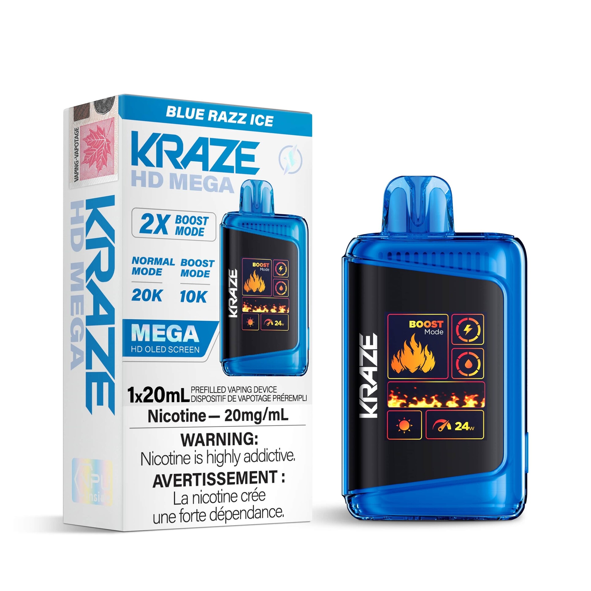 KRAZE MEGA 20K BLUE RAZZ ICE