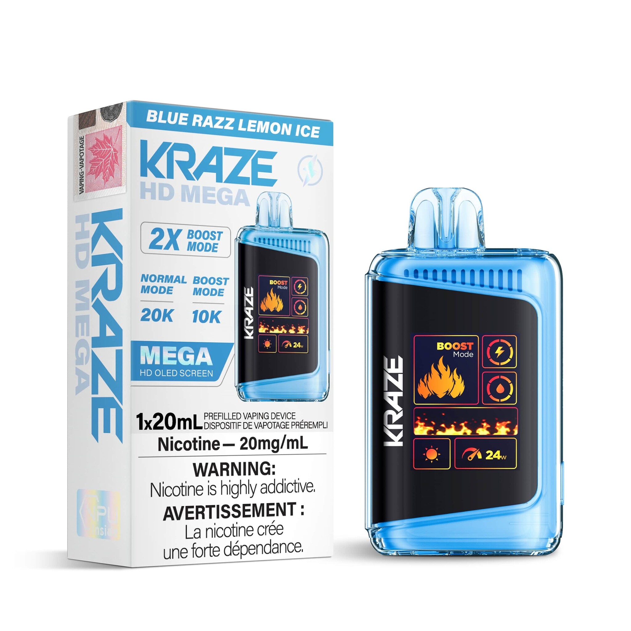 KRAZE MEGA 20K BLUE RAZZ LEMON ICE