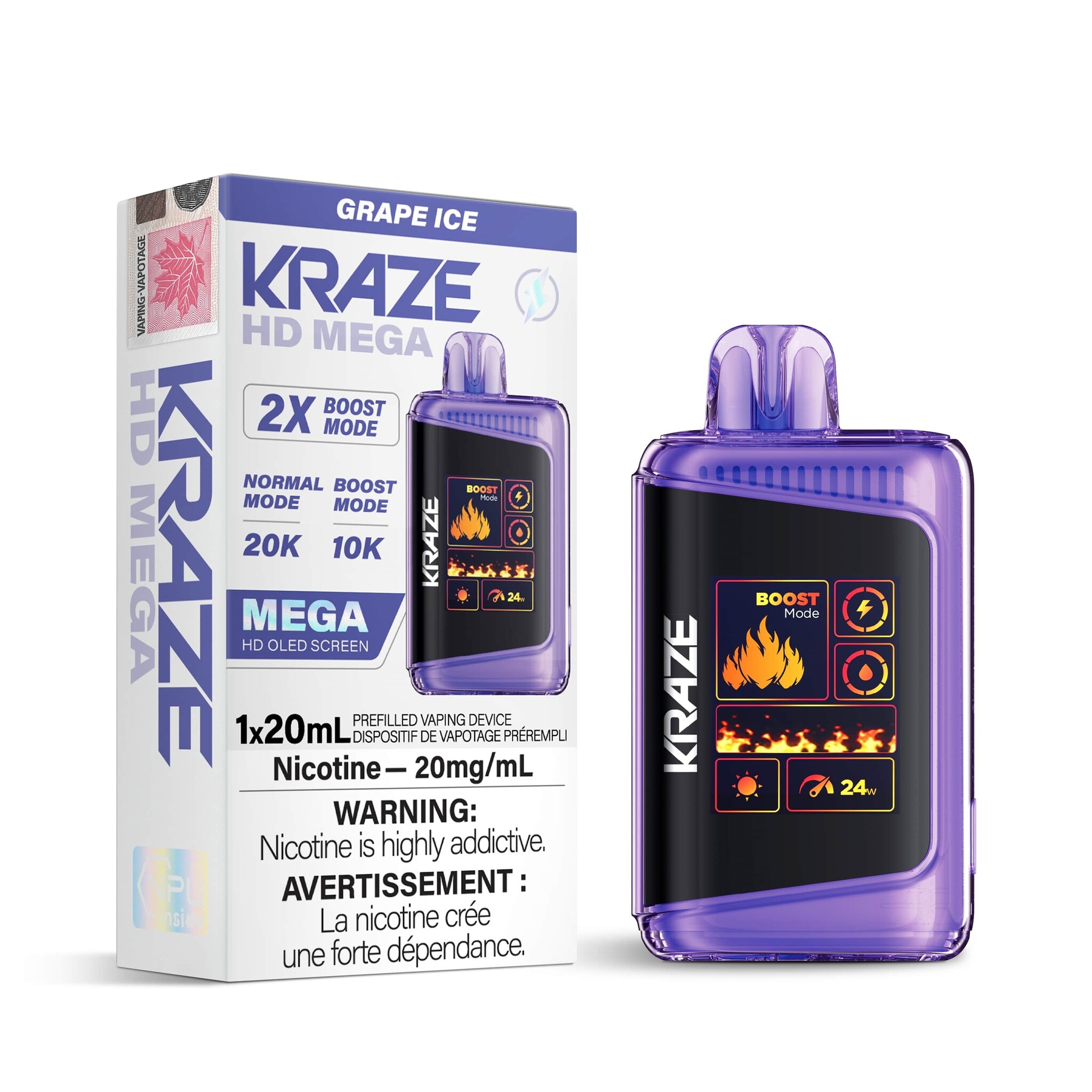 KRAZE MEGA 20K GRAPE ICE