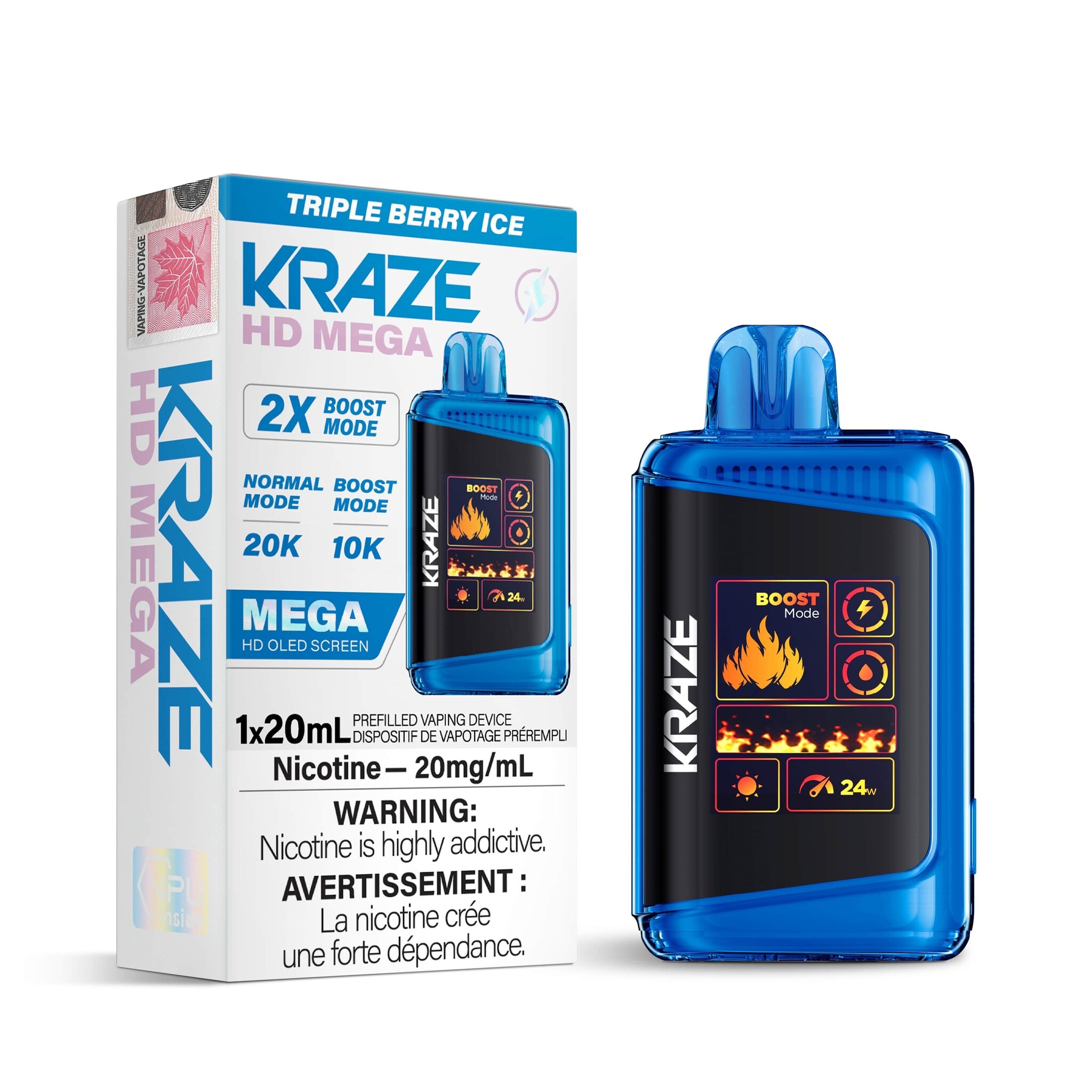 KRAZE MEGA 20K TRIPLE BERRY ICE