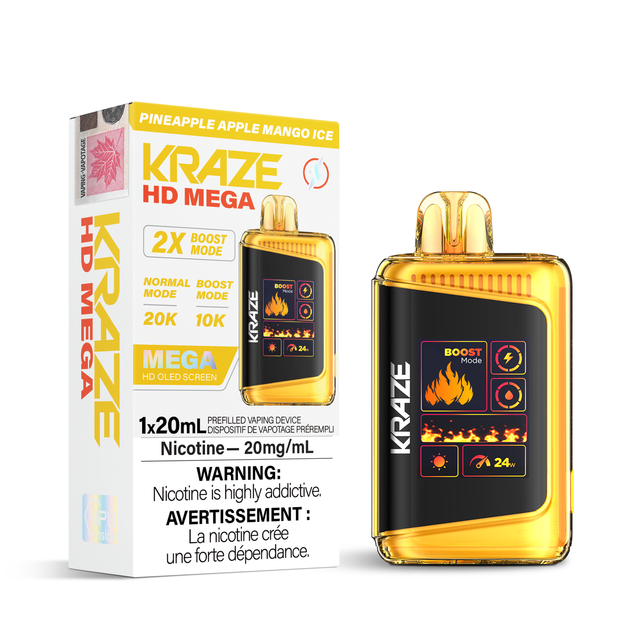 KRAZE MEGA 20K PINEAPPLE APPLE MANGO ICE