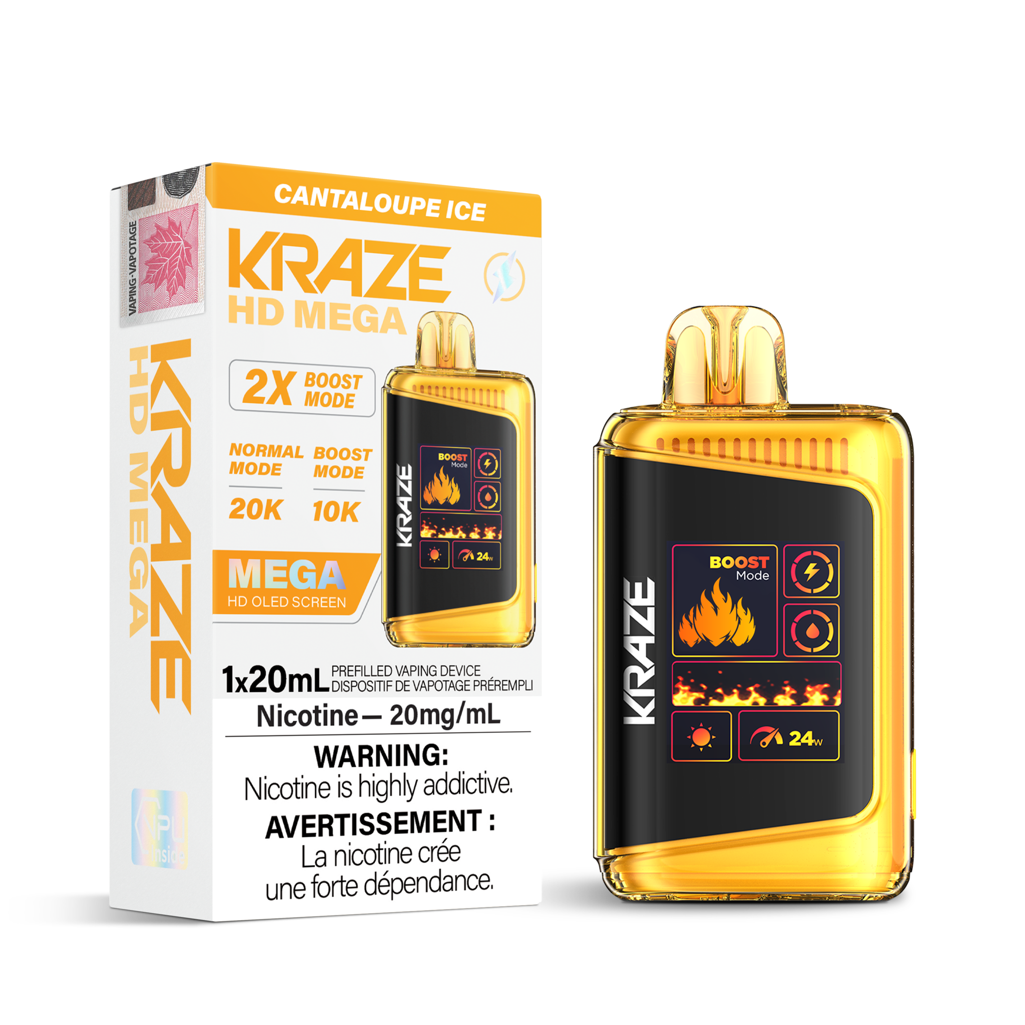 KRAZE MEGA 20K CANTALOUPE ICE
