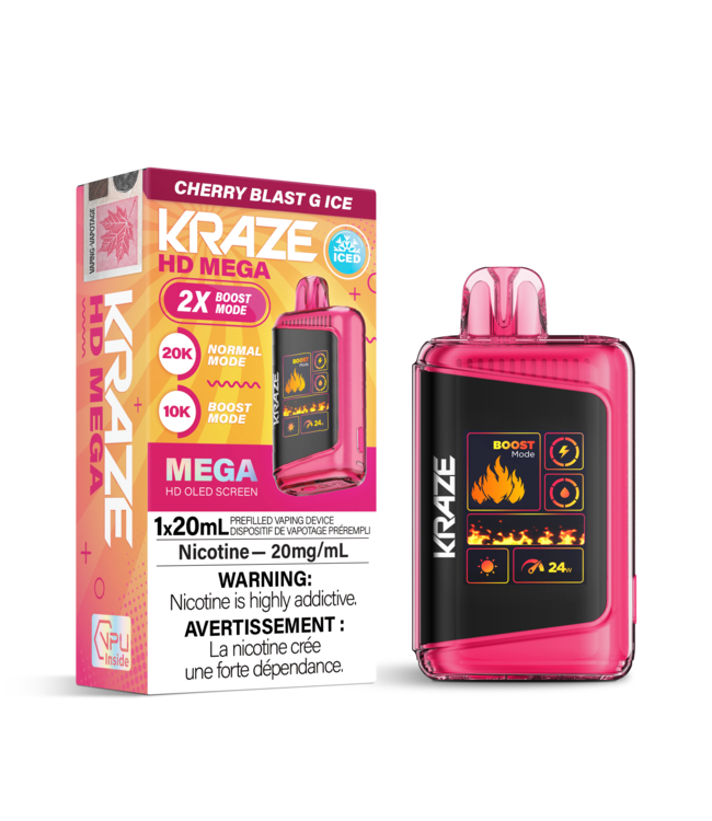 KRAZE MEGA 20K CHERRY BLAST G ICE