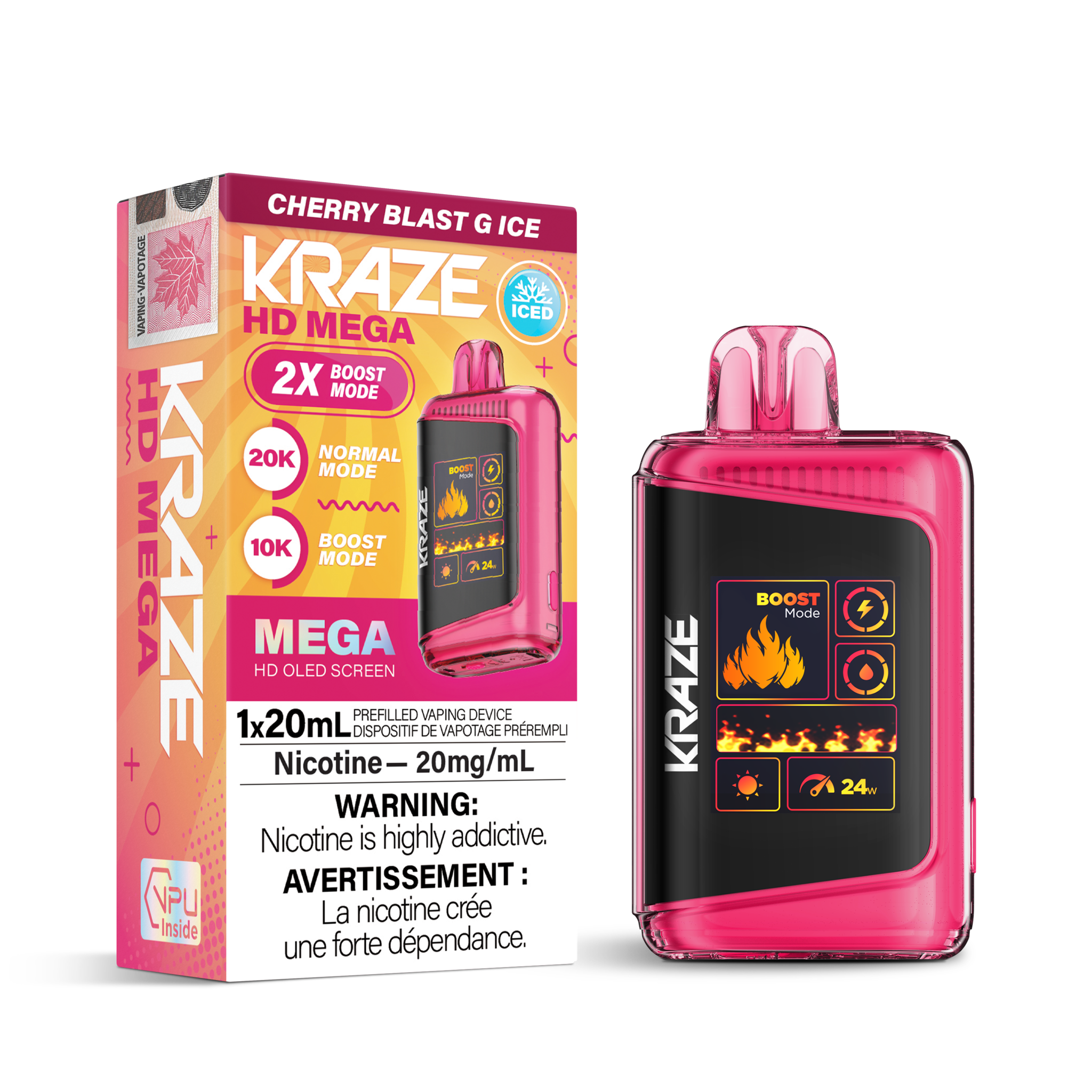 KRAZE MEGA 20K CHERRY BLAST G ICE