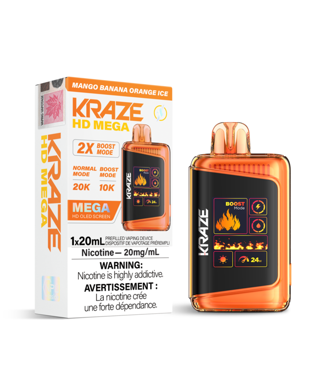 KRAZE MEGA 20K MANGO BANANA ORANGE ICE