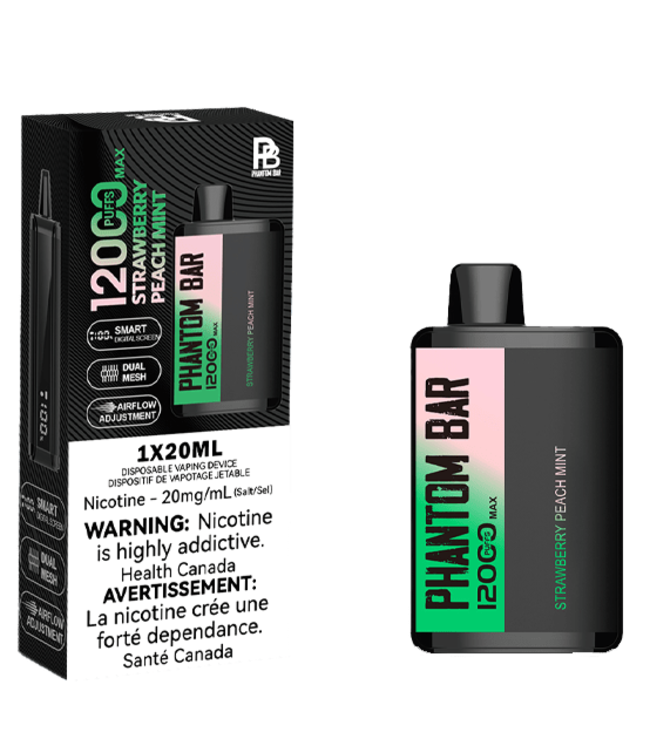 PHANTOM BAR 12000 PUFFS STRAWBERRY PEACH MINT