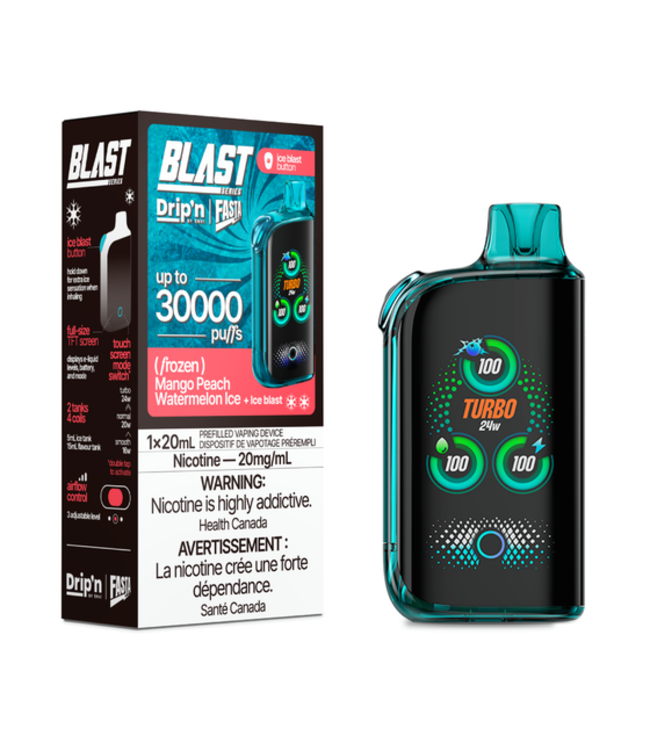 DRIPN' FASTA BLAST 30K ON MANGO PEACH WATERMELON ICE