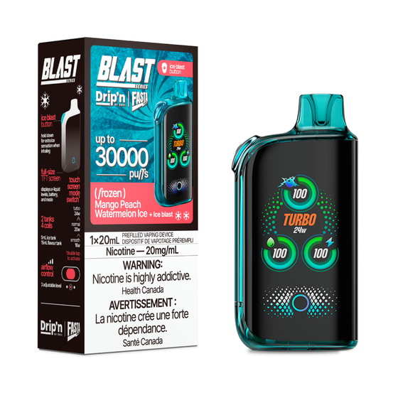 DRIPN' FASTA BLAST 30K ON MANGO PEACH WATERMELON ICE