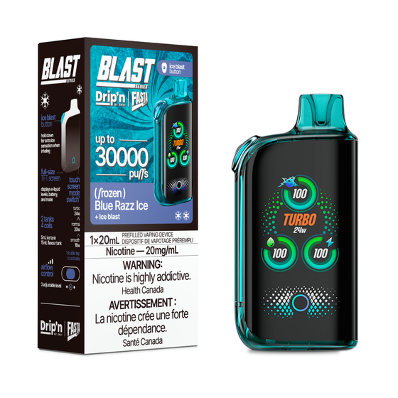 DRIPN' FASTA BLAST 30K ON BLUE RAZZ ICE