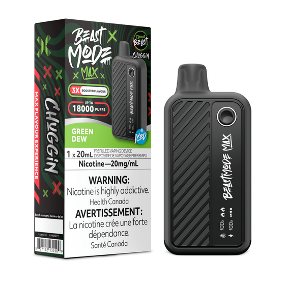 FLAVOUR BEAST BEAST MODE MAX 18K ON CHUGGIN' GREEN DEW